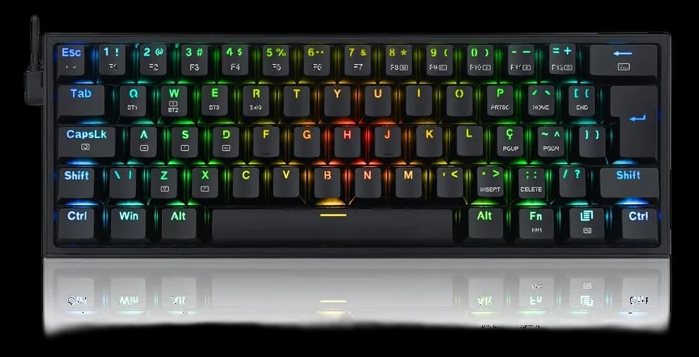 Teclado Mecânico Gamer Fizz Pro RGB Preto Switch Azul